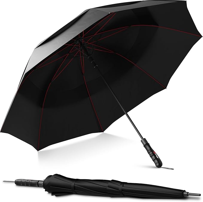 Windproof Oversized Golf Umbrella – Black