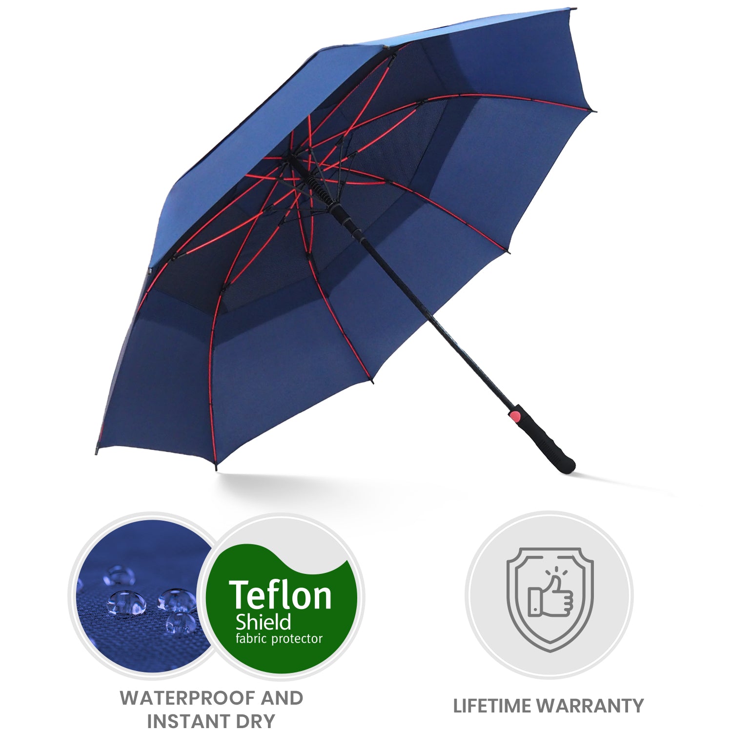 Windproof Oversized Golf Umbrella - Navy Blue